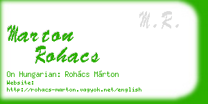 marton rohacs business card