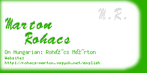 marton rohacs business card